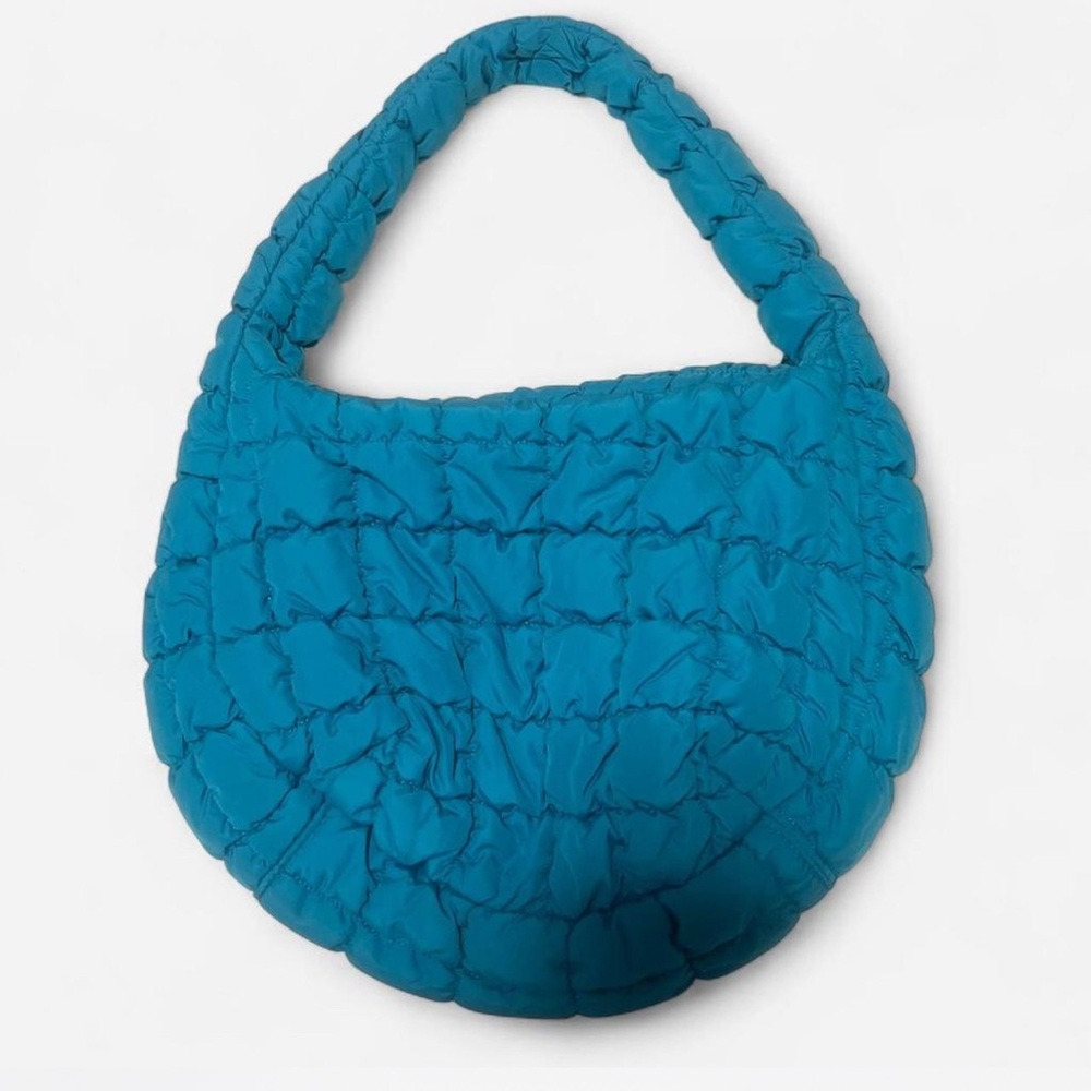 COS Teal Quilted Shoulder Bag